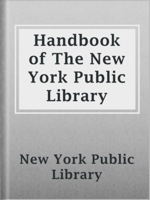 cover image of Handbook of The New York Public Library